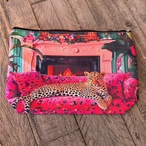 BNWT Cheetah Canvas Make Up Bag
